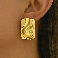 Elegant Brass Rectangle Stud Earrings&nbsp;DW3879