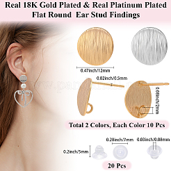 20Pcs 2 Colors Brass Ear Stud Findings&nbsp;KK-BBC0023-11