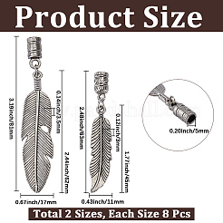 16Pcs 2 Styles Alloy Cord Ends&nbsp;FIND-GF0009-76