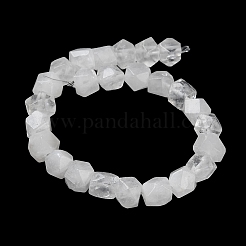 Natural Quartz Crystal Star Cut Round Beads Strands&nbsp;G-M418-C18-01