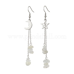304 Stainless Steel Star & Moon Dangle Earrings&nbsp;EJEW-JE06394