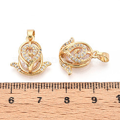 Brass Micro Pave Cubic Zirconia Pendants&nbsp;KK-N272-06G