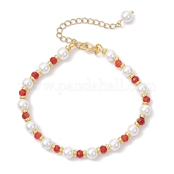 3Pcs Shell Pearl & Dyed Natural Malaysia Jade Round Beaded Bracelets for Women&nbsp;BJEW-JB12031