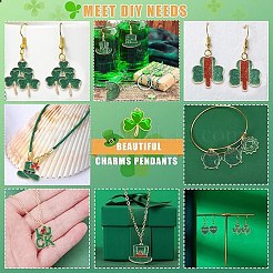 24Pcs 12 Styles Saint Patrick's Day Glitter Alloy Enamel Pendants&nbsp;ENAM-CJ0005-62