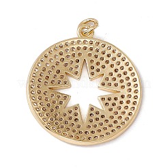 Brass Micro Pave Clear Cubic Zirconia Pendants&nbsp;KK-G439-42G