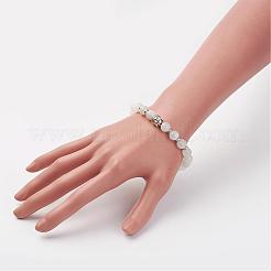 Natural White Moonstone Stretch Bracelets&nbsp;BJEW-JB02815-02