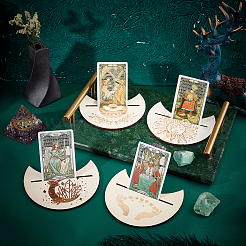 Wooden Tarot Card Stand Holder&nbsp;DJEW-WH0034-33B