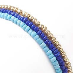 3Pcs 3 Style Evil Eye Polymer Clay & Glass Seed Beaded Stretch Bracelets Set for Women&nbsp;BJEW-JB09228