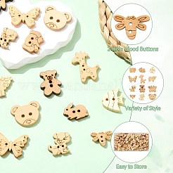 120Pcs 12 Styles 2-Hole Wood Buttons&nbsp;BUTT-CJ0001-05
