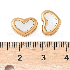 304 Stainless Steel Pave Natural Shell Cabochons Ion Plating(IP)&nbsp;STAS-H230-66G
