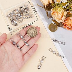 6Pcs Extender Clasps Brass Micro Pave Cubic Zirconia Fold Over Extension Clasps&nbsp;FIND-BBC0003-54A