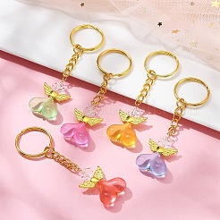 Heart Angel Acrylic & Alloy Keychains&nbsp;KEYC-JKC00583-02