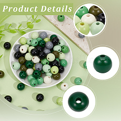 240Pcs 10 Styles Schima Wood European Beads&nbsp;WOOD-PA0001-45