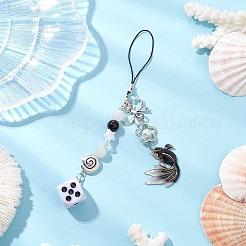 2Pcs Acrylic Gemtone Plastic Phone Hand Strap Chains&nbsp;HJEW-JM03025-01