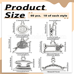 60Pcs 6 Styles Sewing Theme Tibetan Style Alloy Pendants&nbsp;FIND-LP0006-47