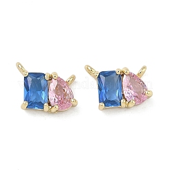 Brass Micro Pave Cubic Zirconia Charms&nbsp;KK-C251-04G-A