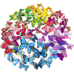 6 Colors Artificial Plastic Butterfly Decorations&nbsp;DJEW-CJ0001-01
