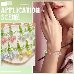 500Pcs 10 Colors Acrylic Bead Caps&nbsp;OACR-SC0002-32