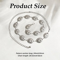Alloy Oval Link Chain Belts&nbsp;AJEW-WH20006-203P