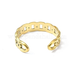 Ion Plating(IP) 304 Stainless Steel Open Cuff Ring&nbsp;RJEW-L109-025G