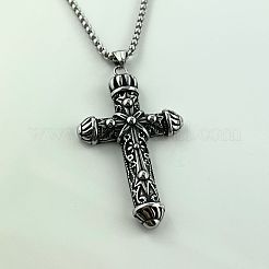 Unique Punk Style 304 Stainless Steel Necklace with European Cross Pattern Design.&nbsp;EL3616