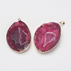 Natural & Dyed Druzy Agate Pendants&nbsp;G-F397-04