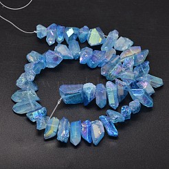 Electroplated Natural Quartz Crystal Beads Strands&nbsp;G-A142-03C
