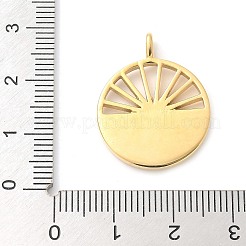 304 Stainless Steel Pave Natural White Shell Flat Round with Star Pendants&nbsp;STAS-Q345-32G