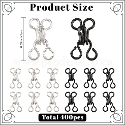 400Pcs 2 Colors Brass Interlocking Clasps&nbsp;KK-YW0004-28