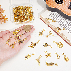 54Pcs 18 Style Alloy Pendant Decorations&nbsp;HJEW-ME00056