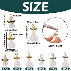30Pcs 6 Styles Angel Frosted Acrylic Pendants&nbsp;FIND-TA0002-86