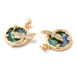 Brass Micro Pave Clear Cubic Zirconia Pendants&nbsp;KK-I703-04A-G