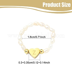 Natural Freshwater Pearl & 304 Stainless Steel Bead Finger Rings&nbsp;RJEW-FS00001-26