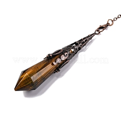 Natural Tiger Eye Pointed Dowsing Pendulum Big Pendants&nbsp;G-H285-06R-A02