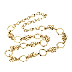 Brass Ring Link Chain Necklaces&nbsp;NJEW-L013-13G