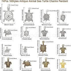 16 Style Tibetan Style Alloy Pendants&nbsp;FIND-CA0006-35
