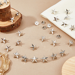 100Pcs Alloy Star Brooch&nbsp;JEWB-FH0002-51P