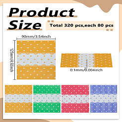 320Pcs 4 Colors Rectangle with Polka Dot Pattern Paper Bakeware Bag&nbsp;ABAG-LP0001-02