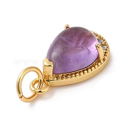 Natural Amethyst Teardrop Charms&nbsp;G-A034-01G-04