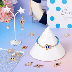 12Pcs 6 Colors Alloy Enamel Connector Rhinestone Settings&nbsp;FIND-TA0004-85