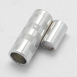 Anti-Tarnish Rhodium Plated 925 Sterling Silver Magnetic Clasps&nbsp;STER-E056-006P-13x5
