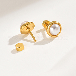 Stainless Steel Flat Round Stud Earrings&nbsp;YB1326