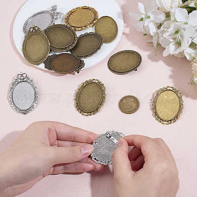 13Pcs 13 Styles Zinc Alloy Brooch Base Settings&nbsp;FIND-PH0029-16-1