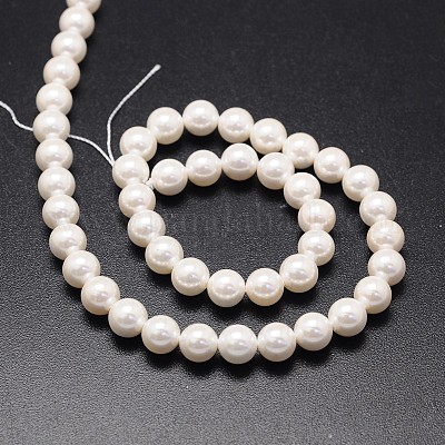 Shell Pearl Beads Strands&nbsp;BSHE-E008-6mm-12-1