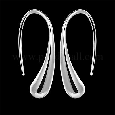 Silver Color Plated Brass Dangle Earrings&nbsp;EJEW-BB11917-1