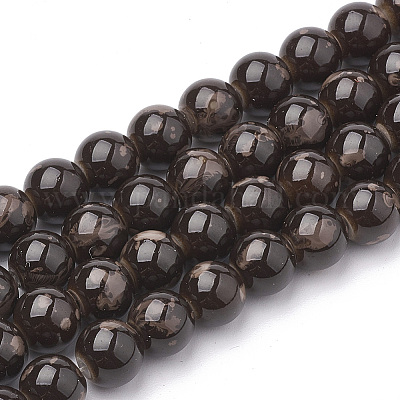 Baking Paint Round Glass Bead Strands&nbsp;DGLA-S084-6mm-52-1