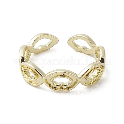 Brass Adjustable Open Rings&nbsp;RJEW-K257-67G-1