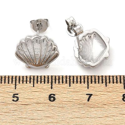 Brass Stud Earrings&nbsp;EJEW-R032-02P-1