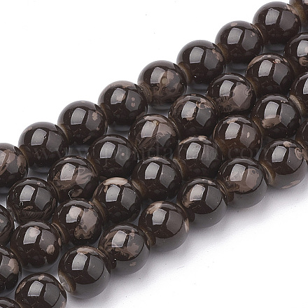 Baking Paint Round Glass Bead Strands DGLA-S084-6mm-52-1