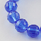 Transparent Glass Bead Strands, Faceted(96 Facets), Round, Blue, 8mm, Hole: 1mm, about 68~70pcs/strand, 20.47~21.06 inch(52~53.5cm)